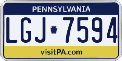 PA license plate LGJ7594