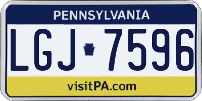 PA license plate LGJ7596