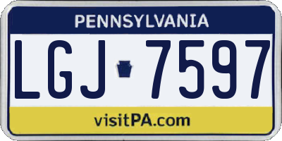 PA license plate LGJ7597