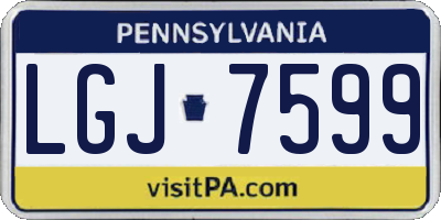 PA license plate LGJ7599