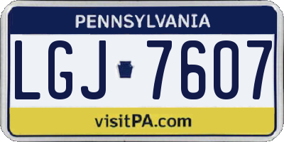 PA license plate LGJ7607