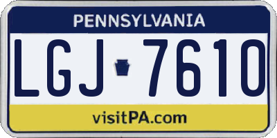 PA license plate LGJ7610