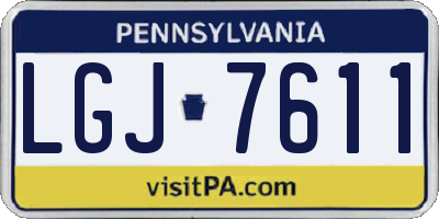 PA license plate LGJ7611