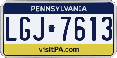 PA license plate LGJ7613