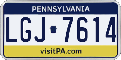 PA license plate LGJ7614