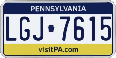 PA license plate LGJ7615