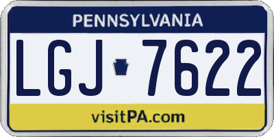 PA license plate LGJ7622