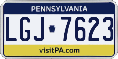 PA license plate LGJ7623