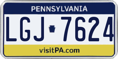 PA license plate LGJ7624