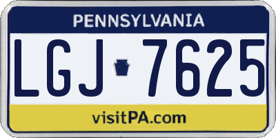 PA license plate LGJ7625