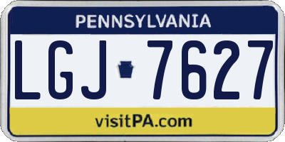 PA license plate LGJ7627