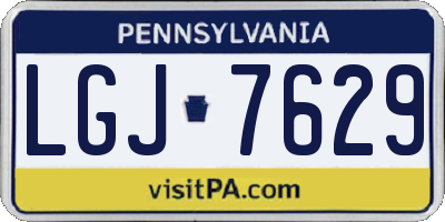 PA license plate LGJ7629