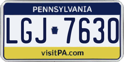 PA license plate LGJ7630