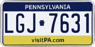 PA license plate LGJ7631