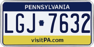 PA license plate LGJ7632