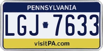 PA license plate LGJ7633
