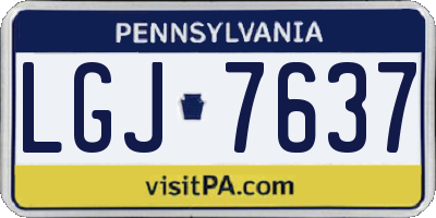 PA license plate LGJ7637