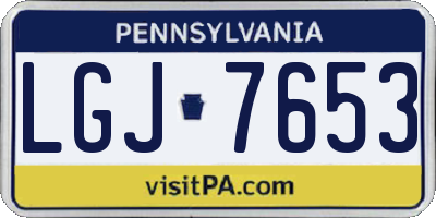 PA license plate LGJ7653