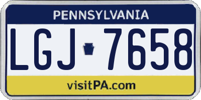 PA license plate LGJ7658