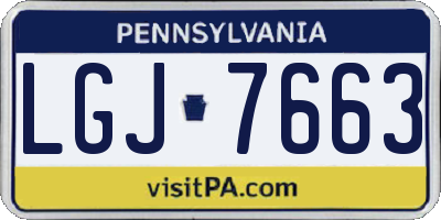 PA license plate LGJ7663