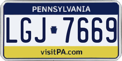 PA license plate LGJ7669