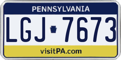 PA license plate LGJ7673