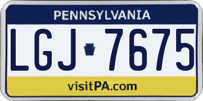 PA license plate LGJ7675