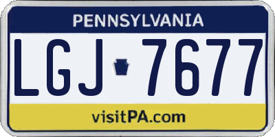 PA license plate LGJ7677