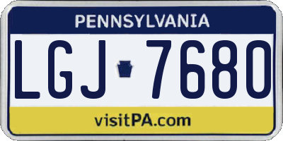 PA license plate LGJ7680