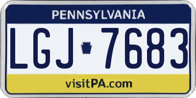 PA license plate LGJ7683