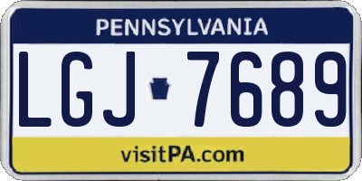 PA license plate LGJ7689
