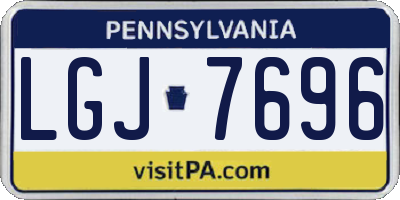PA license plate LGJ7696