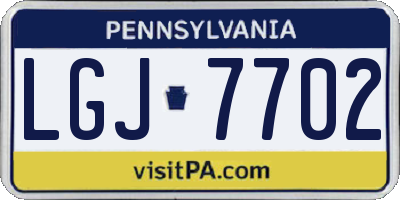 PA license plate LGJ7702