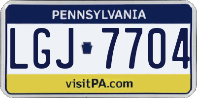 PA license plate LGJ7704