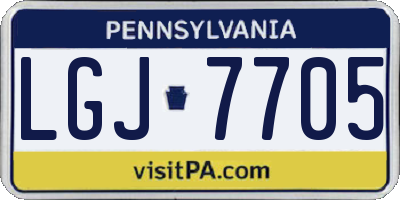 PA license plate LGJ7705
