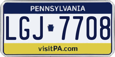 PA license plate LGJ7708