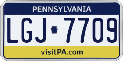 PA license plate LGJ7709