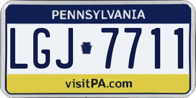 PA license plate LGJ7711
