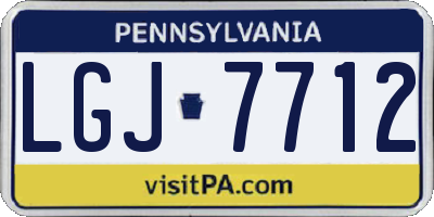 PA license plate LGJ7712