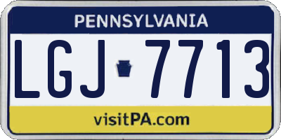 PA license plate LGJ7713