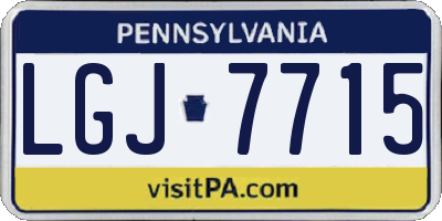PA license plate LGJ7715