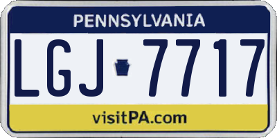 PA license plate LGJ7717