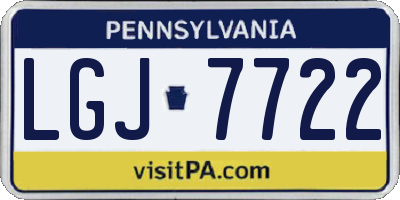 PA license plate LGJ7722
