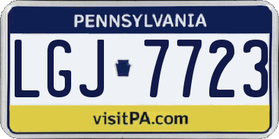 PA license plate LGJ7723
