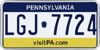 PA license plate LGJ7724