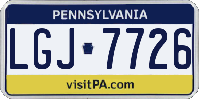 PA license plate LGJ7726