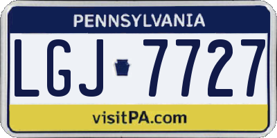 PA license plate LGJ7727