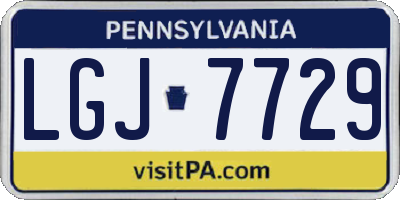 PA license plate LGJ7729