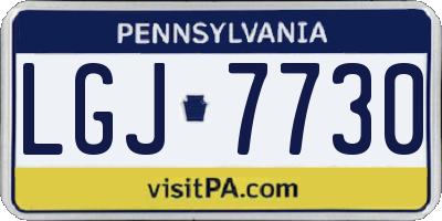 PA license plate LGJ7730
