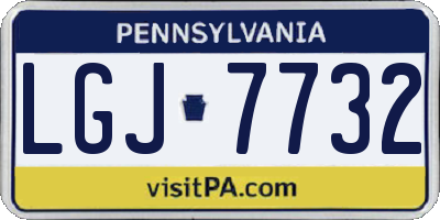 PA license plate LGJ7732